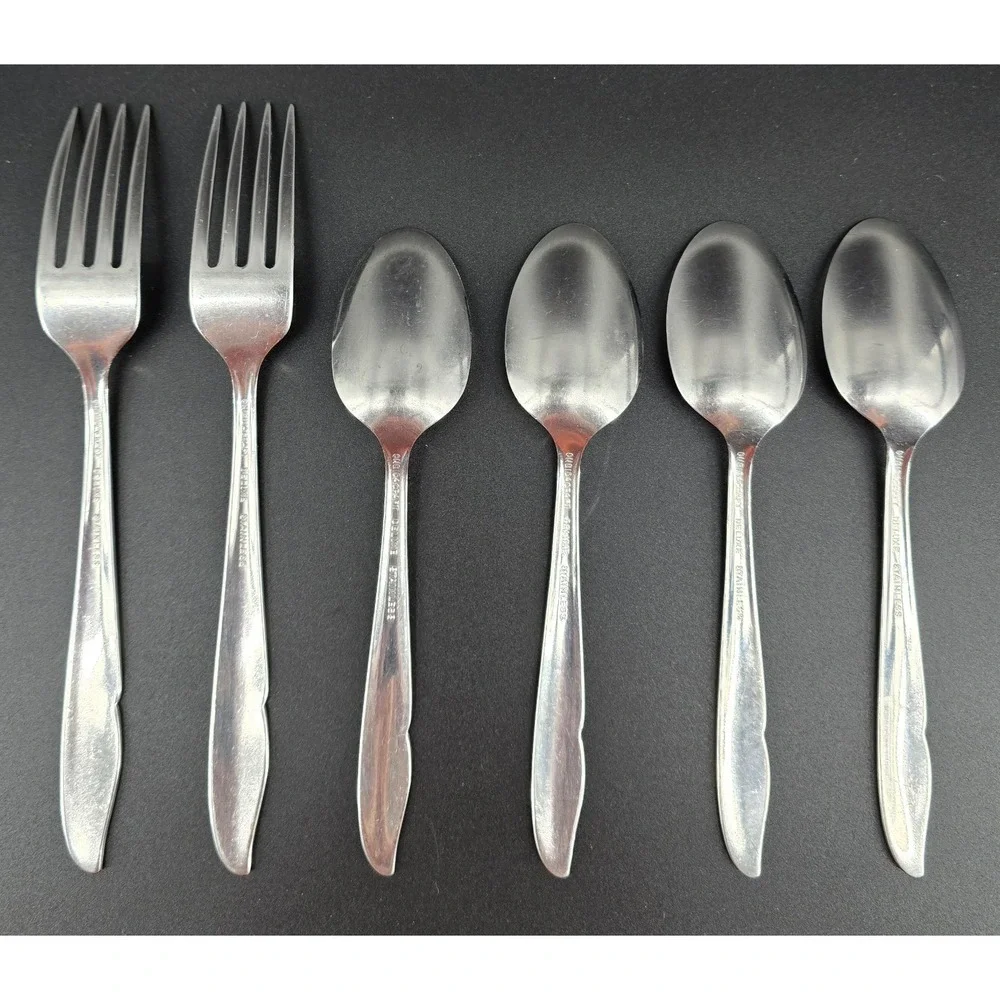 Set of 6 Oneida PROFILE Teaspoons Dinner Forks‎ Spoons 6